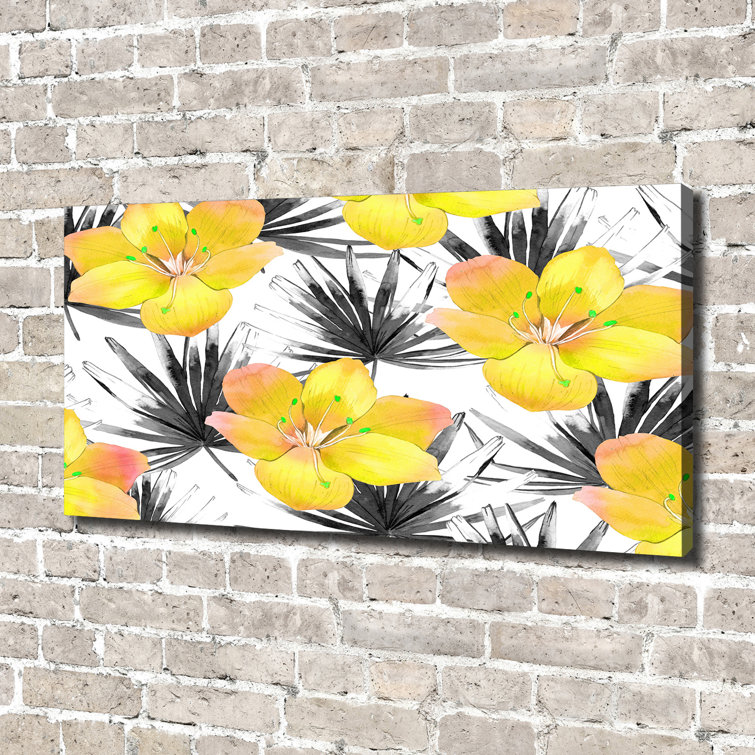 Rosalind Wheeler Tropical Flowers Wrapped Canvas Art Prints Wayfair